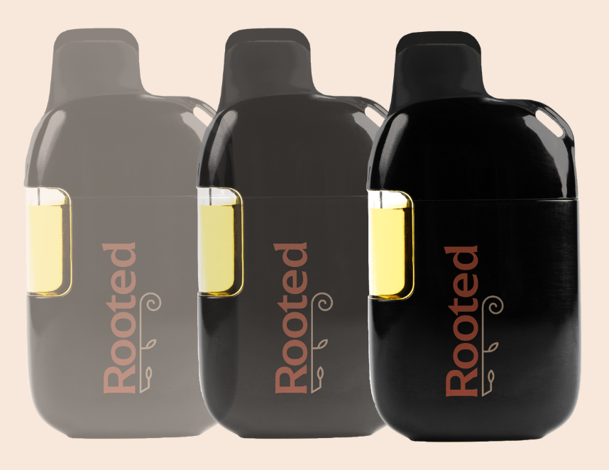 3 images of Rooted 2g black vape